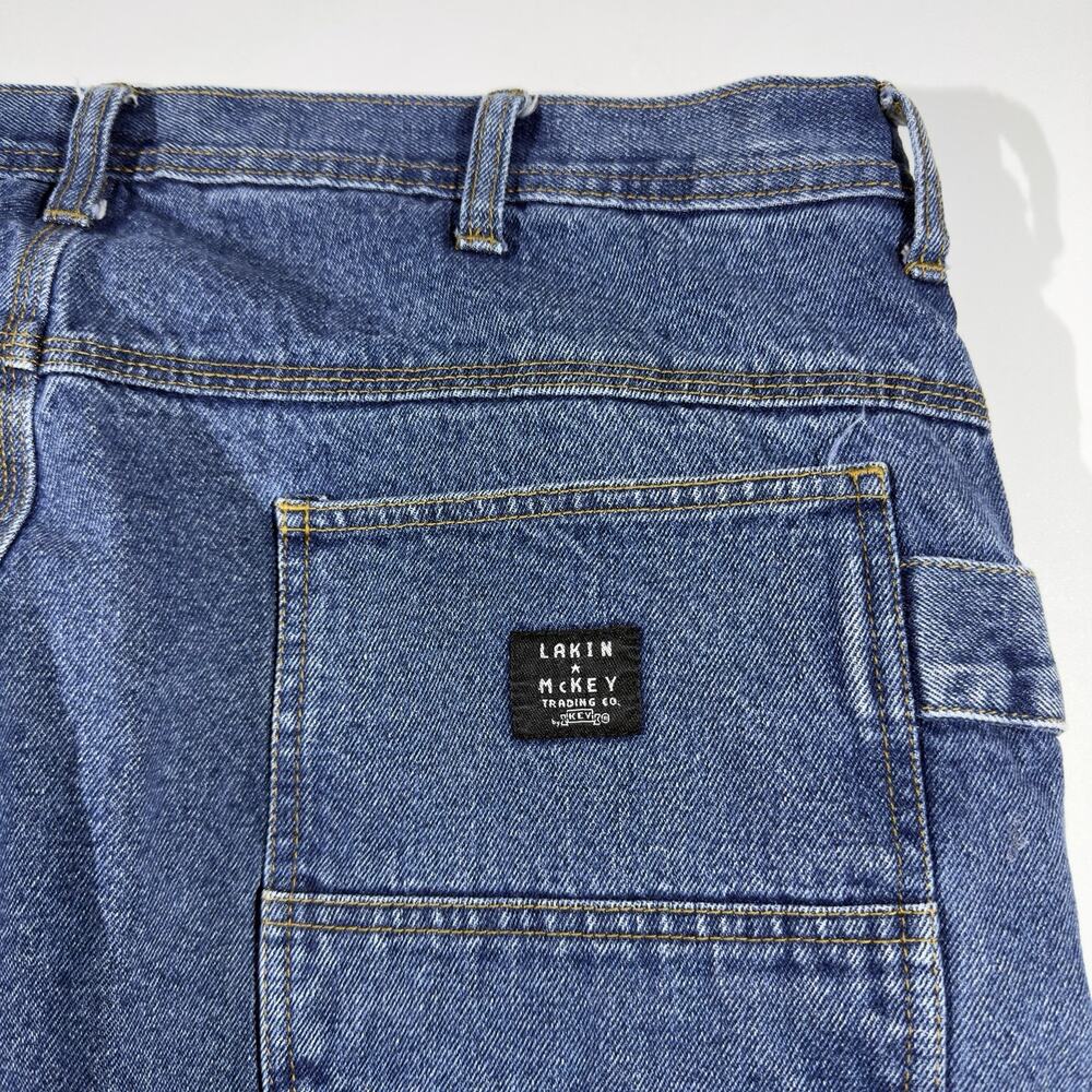 Lakin & McKey Trading Co. Flannel Fleece Lined Carpenter Jeans 36x30 Medium Blue - Picture 3 of 13